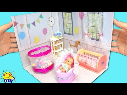 【リカちゃんママが赤ちゃんの部屋を工作❤︎】ハルトくんと100均の材料でドールハウスを手作り工作❤︎ DIY Miniature Dollhouse Baby Room たまごMammy