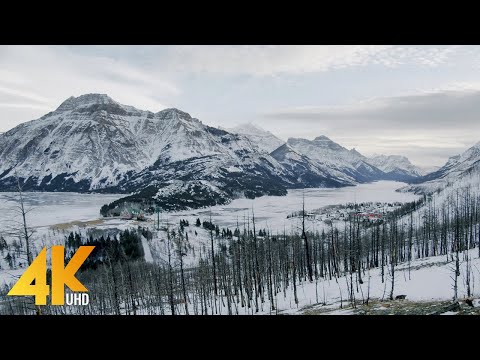 4K Winter Beauty of Canadian Nature - Part #4 - 4 HRS Snow-covered Landscapes, Lakes & Waterfalls
