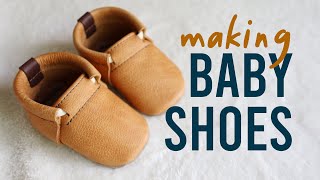 Making LEATHER BABY SHOES - FREE pattern