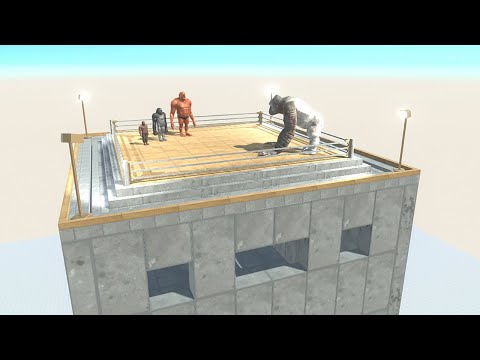BOXING TRIO in Boxing Ring at the Top of the Building vs ALL UNITS - Animal Revolt Battle Simulator