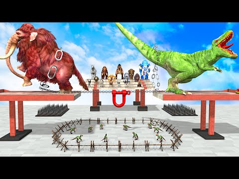 Tug of War Prehistoric Animals vs Modern Mammals Animals Epic Battle Animal Revolt Battle Simulator