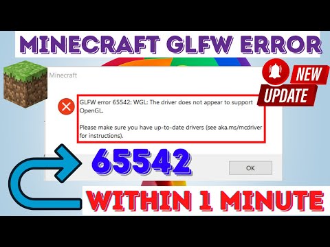 minecraft glfw error 65542 the driver does not appear to support openGL