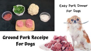 Easy Pork Dinner For Dogs - Ground Pork Recipe For Dogs - Pet Fooled inspired homemade dog food