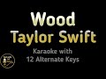 Taylor Swift Wood Karaoke Instrumental Lower Higher Male Original Key