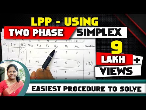 LPP Using [TWO PHASE SIMPLEX METHOD] in Operation Research with solved problem :- by kauserwise Video