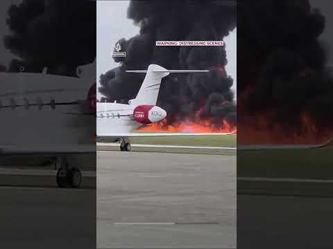 Texas-bound private jet crashes during emergency landing in Dominican Republic | AJ #shorts