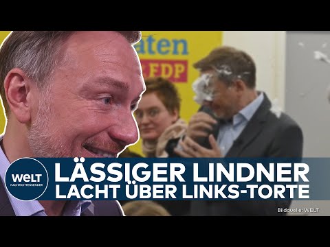 CHRISTIAN LINDNER NACH ATTACKE: FDP-Politiker bleibt entspannt nach Links-Torte in Greifswald