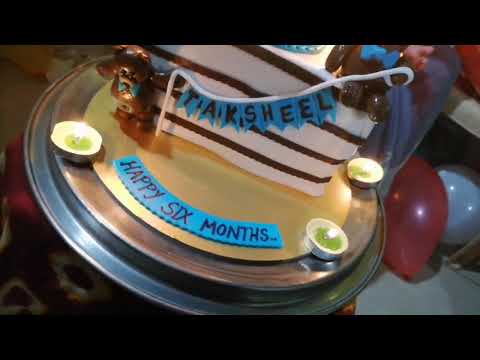 Taksheel - 6 month old baby boy - 6th month birthday cake - half birthday celebration
