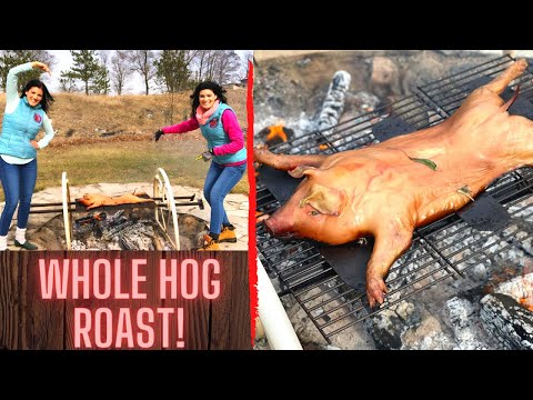 How to roast a WHOLE HOG in a pit! Simple grill build...