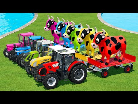 LOAD AND TRANSPORT GIANT DUCKS WITH FENDT TRACTORS AND JCB LOADERS - Farming Simulator 22