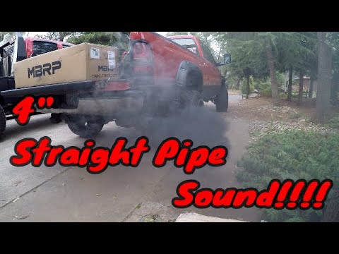 MBRP 4" Straight Pipe Exhaust Install & Sound Test on 12 Valve Cummins