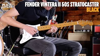 Video thumbnail for No Talking...Just Tones | Fender Vintera II 50s Stratocaster | Maple - Black by Peach Guitars