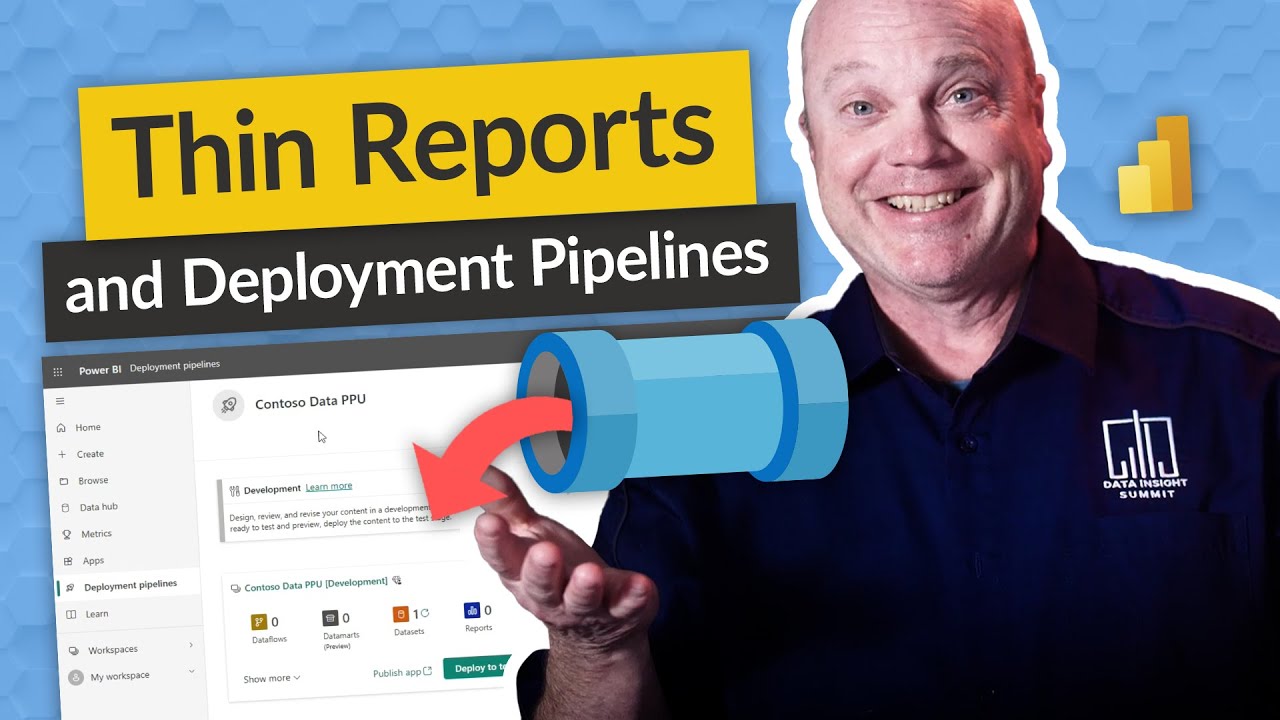 How do THIN reports work with Power BI Deployment Pipelines?