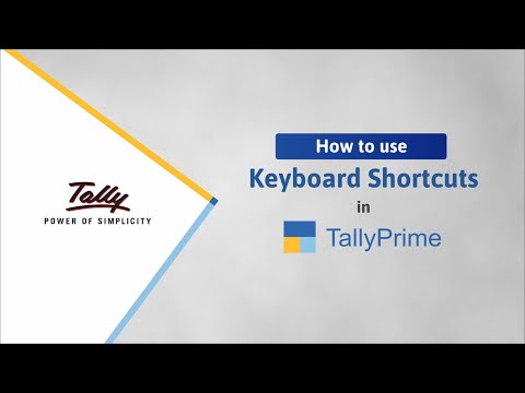 Use Keyboard Shortcuts in TallyPrime