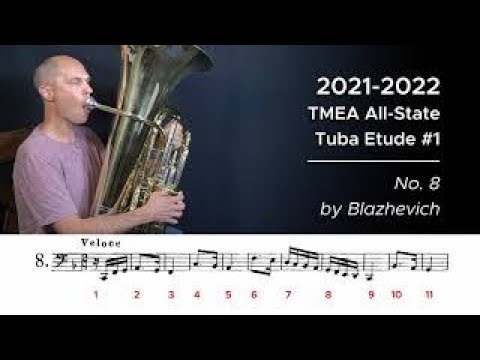 2021-2022 TMEA All-State Tuba Etude #1 - No. 8 by Blazhevich