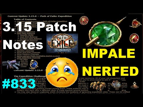 Impale Support Dead & MASSIVE Minion Nerf (Patch Notes) [Path of Exile 3.15] Expedition League - 833