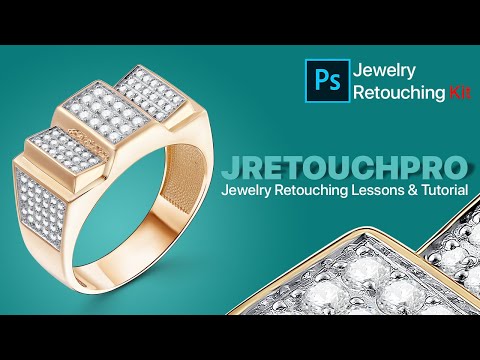 Jewelry Retouching a gold ring with cubic zirkonia №72 & Photos for trainings
