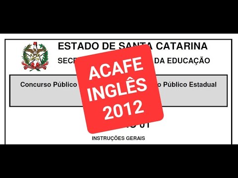 CONCURSO PROFESSOR INGLÊS - ACAFE - 2012