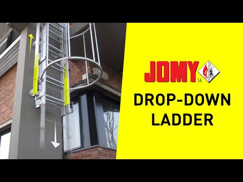 Drop-down ladder for fire escape / access to heights | JOMY