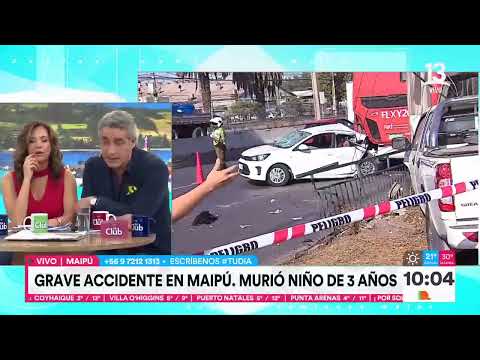 Grave accidente en Maipú, falleció niño de 3 años  | Tu Día | Canal 13