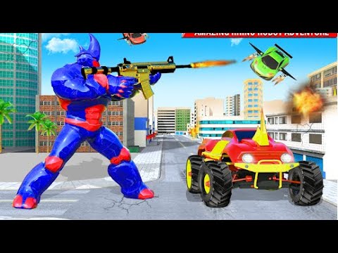 Rhino Robot Monster Truck Part-3 | Rescue City Transform Robot Android GamePlay | By Game Crazy