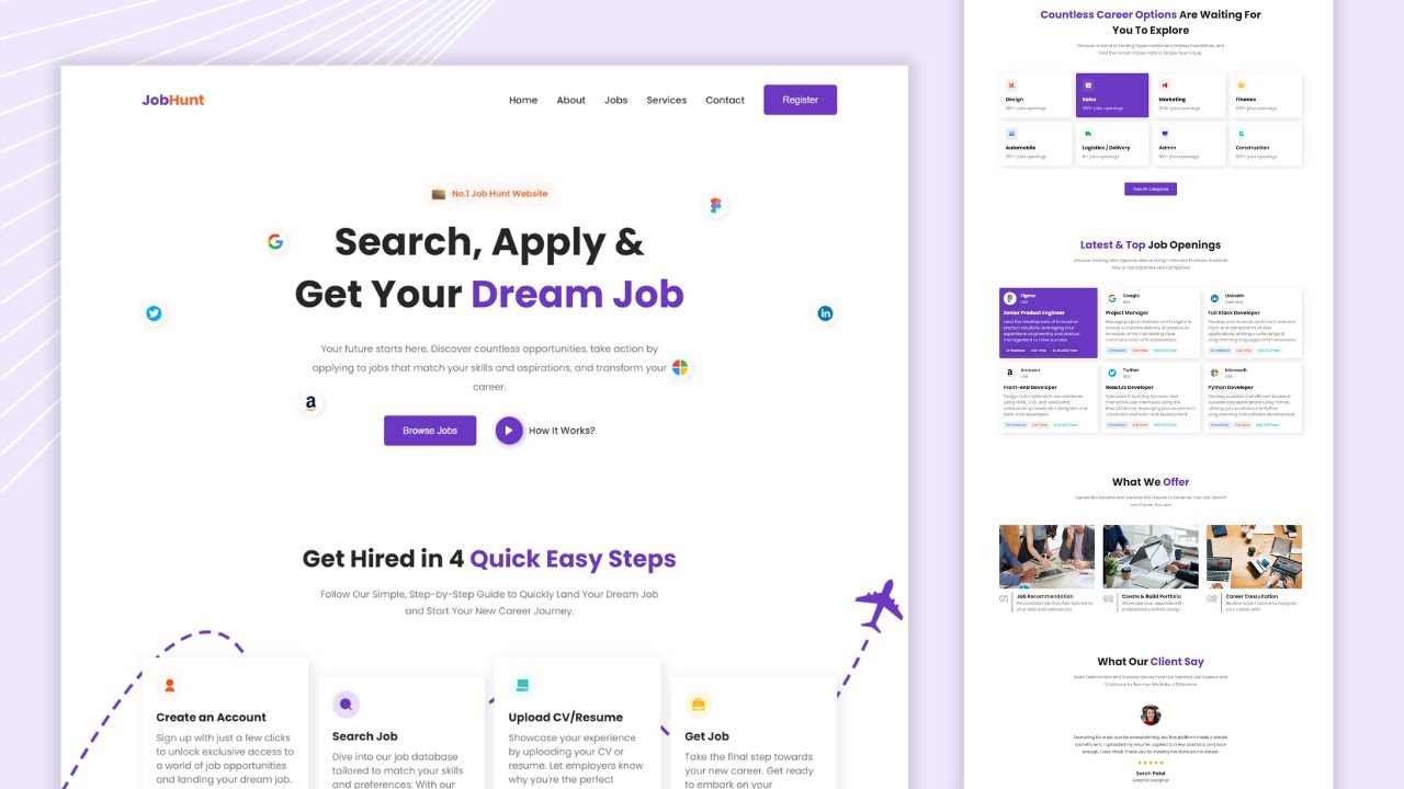 How To Build A Job Posting Responsive Website Using HTML CSS And JavaScript