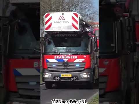 Autoladder 12-2150 #brandweer Heemskerk met spoed naar een Middelbrand #firebrigade #einsatz #fire