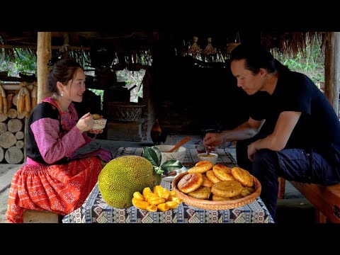 Harvest jackfruit to prepare delicious dishes and make cakes from jackfruit seeds