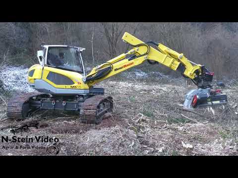 Menzi Master M515 in forestry use | Seppi M BMS-F 125 forestry mulcher in action