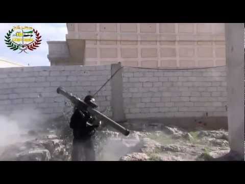 استهداف مقرات النظام بصاروخ بي90 من قبل لواء عمود حوران في بصر الحرير في ريف درعا