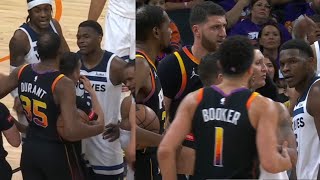 ANTHONY EDWARDS LAUGHS AFTER DEVIN BOOKER ACTS TOUGH WITH JADEN MCDANIELS!
