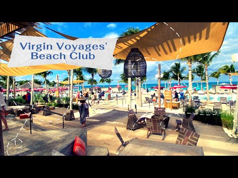 Virgin Voyages Beach Club at Bimini Private Resort | Tour | Cruise Vacation Bahamas Island Cabana