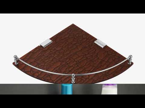 Acrylic polished multi purpose use acrelic corner, 2 shelves