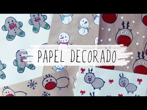 Haz tu propio papel de regalo en Navidad. Manualidades fáciles
