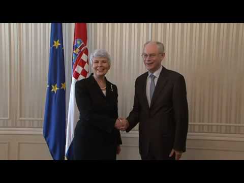 Meets Croatian Prime Minister, Jadranka KOSOR.