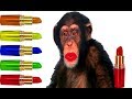 Learn Colors With Monkey Lipstick | Finger Family Song Nursery Rhymes  & Kids Songs
