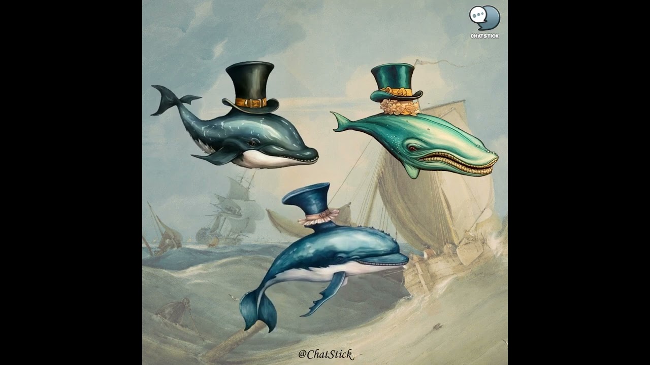 120 Victorian Whale Theme Digital Watercolor Clipart Pack - High-Quality PNG Printable Cliparts