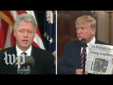 A side-by-side look at Clinton and Trump's post-acquittal speeches