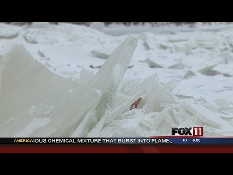 Ice shoves form on Lake Winnebago