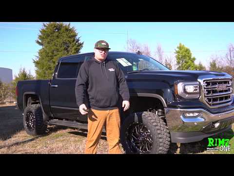 Fuel Triton D581 20x10 w/ 33x12.50R20 BF Goodrich KM3 2018 GMC 1500 4\" BDS Lift