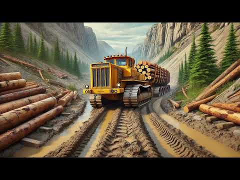Extreme Logging Trucks: Conquering Treacherous Roads with Massive Timber Loads