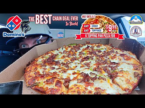 Domino's® Bacon Cheeseburger Pizza Review! 🍕 | $9.99 Any Pizza, Any Toppings Deal! | theendorsement