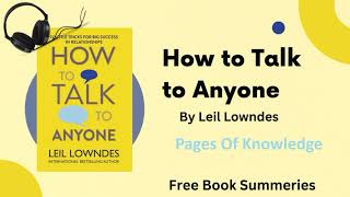 How to Talk to Anyone by Leil Lowndes Book Summary || Book Summary in English #bookreview