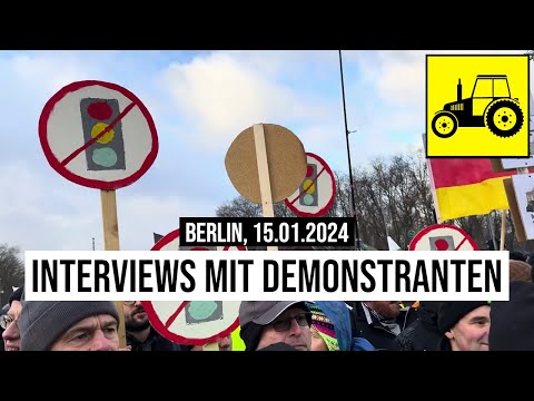 15.01.2024 Berlin Interviews mit Bauern auf Kundgebung am Brandenburger Tor