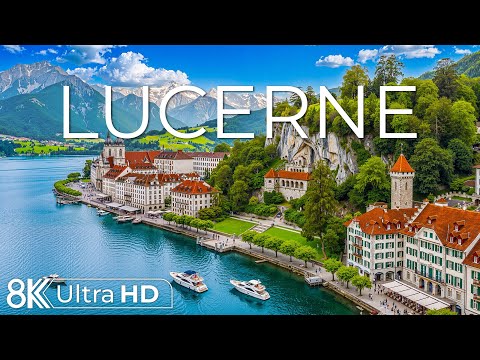 Lucerne Switzerland 8K | Scenic Swiss Haven – Mirror Lakes, Lantern Lanes & Alpine Beauty