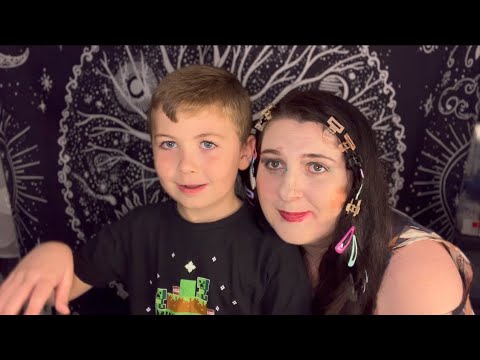 ASMR - My son does my make-up and hairstyle with clips 💙