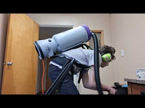 Vacuuming An Office Room At My Church Using ProTeam Super CoachVac Backpack Vacuum
