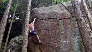 Video thumbnail of アルデバラン, 四段 (8a). 恵那・笠置山 (Ena Kasagiyama)