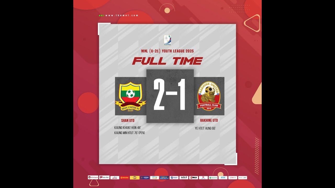 Shan UTD 2 - 1 Rakhine Utd  #highlights #MNLU21YouthLeague2025