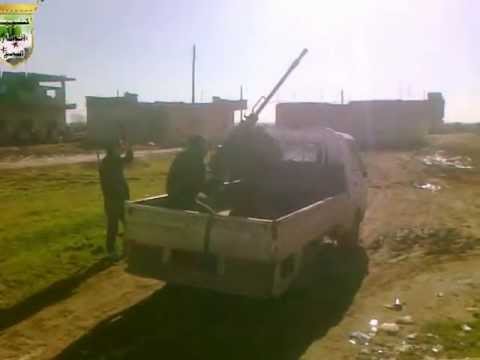 التصدي للطيران الحربي من قبل كتيبة أنصار الحق في مدينة تلبيسة في ريف حمص الشمالي